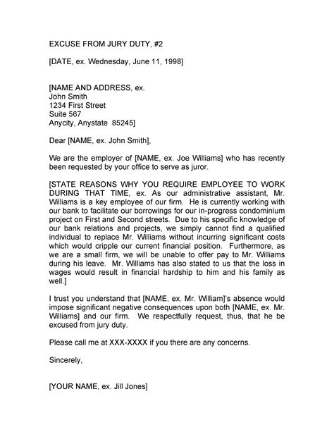 33 Best Jury Duty Excuse Letters [+Tips] ᐅ TemplateLab