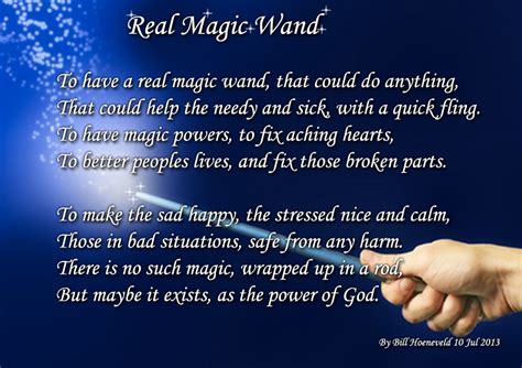 At the word witch, we imagine the horrible old crones from macbeth. Real Magic Wand - Spiritual Poetry
