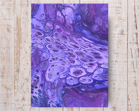 Purple Phenomenon Acrylic Pour Painting Fluid Art Relaxing Etsy