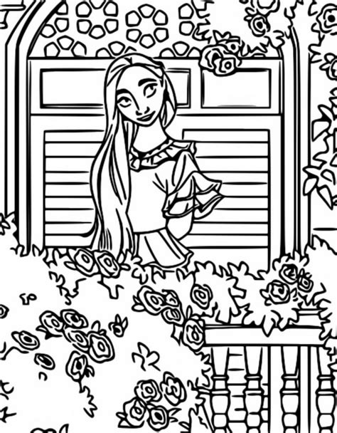 Coloring page Encanto : Isabela is on the balcony. 24