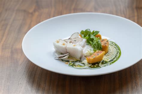 Citrus Poached Turbot With Delica Pumpkin Recipe Great British Chefs