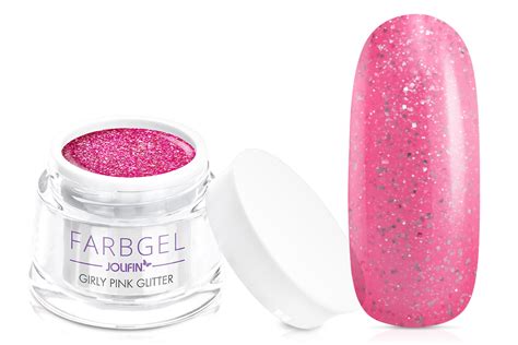 Jolifin Farbgel Girly Pink Glitter 5ml 10092