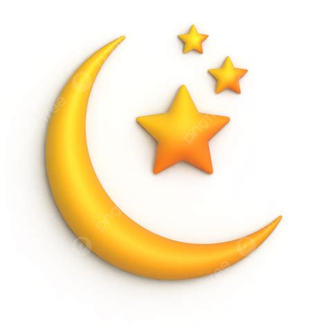 3d Ramadan Moon With Star Icon Clipart Vector Moon Moon With Star