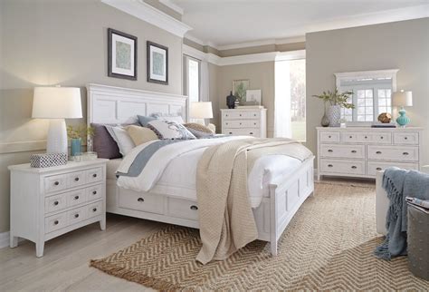 Cottage White 4 Piece Queen Bedroom Set Heron Cove In 2020 White