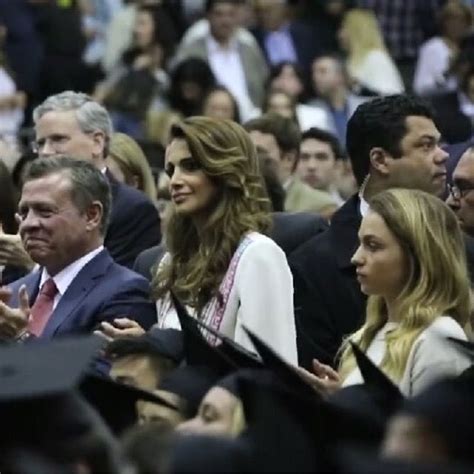 King Abdullah Queen Rania And Princess Iman At Crown Prince Husseins Graduation From