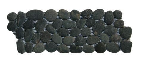 Show Charcoal Black Pebble Tile Border Big Natural Charcoal Charcoal