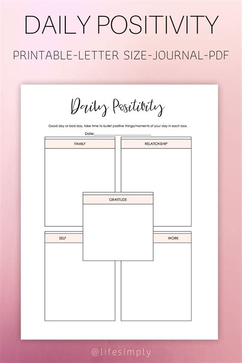 This Daily Positivity Printable Will Help You Focus On The Good Moments