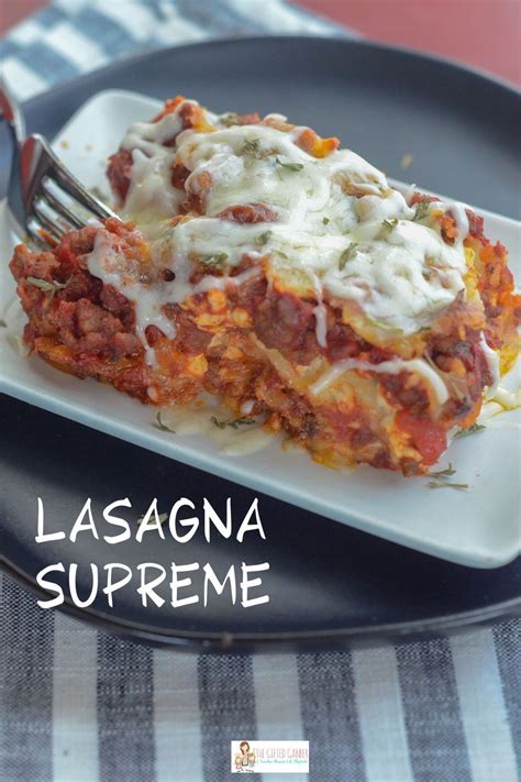 Try this vegetarian lasagna with ricotta cheese! Lasagna Supreme | Recipe in 2020 | Easy meat lasagna ...