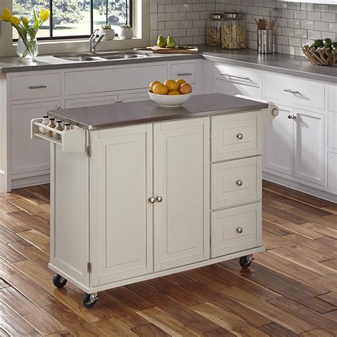 Natural wood kitchen trolley cart island stainless steel top rolling storage cabinet island new. Top 10 Best Kitchen Islands, Carts, Centers & Utility Tables