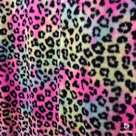 Leopard Rainbow Shaggy Furleopard Design Tie Dye Plush Fabricmulti