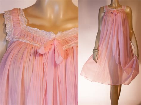 60s Vintage Nightdress Stunning Really Sheer Soft Candy