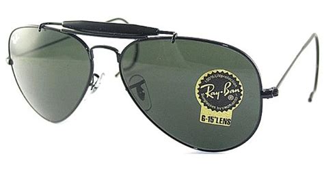 Ray Ban Ray Ban Rb3030 Outdoorsman Black Metal Aviator L9500 Sunglasses Crystal Green Lens In