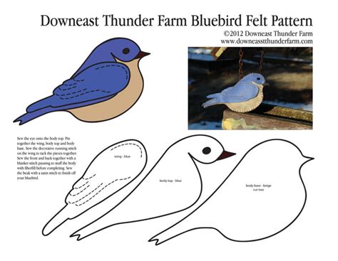Arrival Of The Bluebird Felt Ornament Downeast Thunder Farm