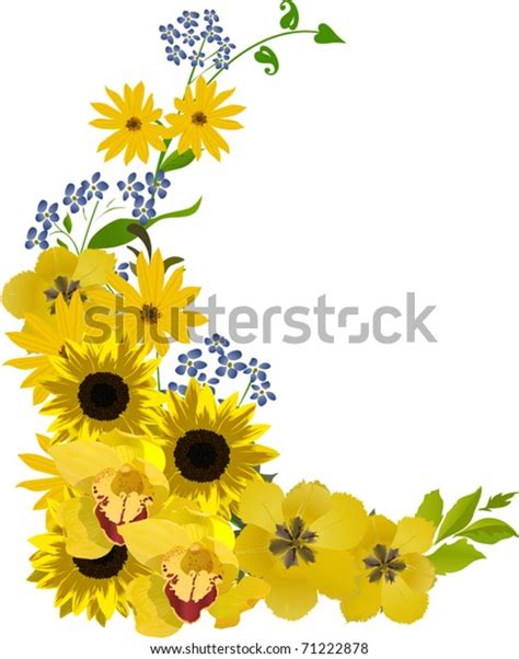 Illustration Yellow Flower Bouquet On White Stock Vector Royalty Free