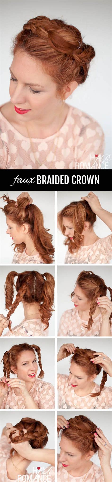 Hair • hairstyles • rope braids. Braid cheat - faux braided crown hairstyle tutorial ...