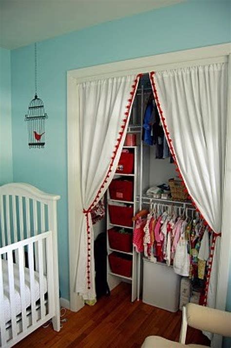 A curtain makes this lovely pink bedroom feel more open, like it's one large seamless space, not two separate rooms. 85 Cool and Amazing DIY Curtains for Closet Door Ideas ...