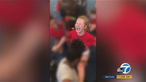 videos show colorado high school cheerleader forced into splits abc7 los angeles