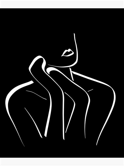 Póster MUJER DREAMER LINE ART Dibujo femenino minimalismo silueta