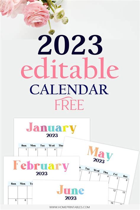 Editable Calendar 2023 Template Blog Planner Printable Free Printable