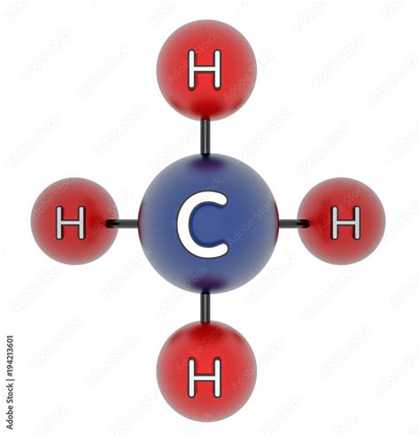 Ch4 Methane Methanum 3d Model Isolated On White Stock Illustration