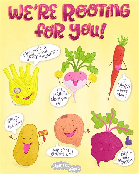 Rooting For You Vegetable Pun Illustration And Cards On Behance