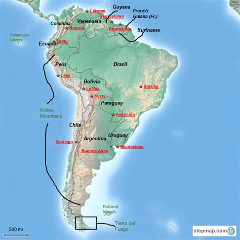 Stepmap Latin America 3 Landkarte Für South America