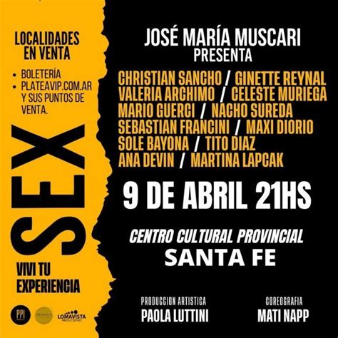 José María Muscari Presenta Sex Viví Tu Experiencia En Santa Fe