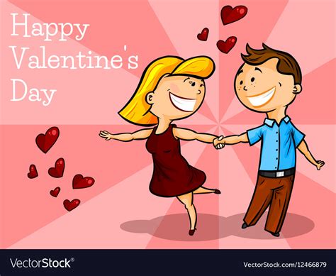 Valentine S Day Card Dancing Couple Royalty Free Vector