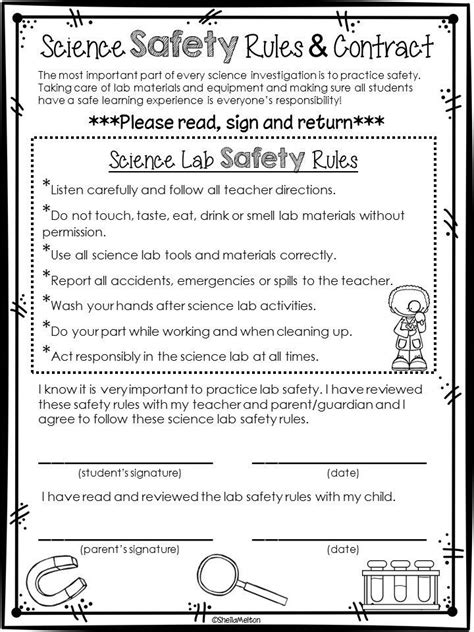 Science Lab Safety Contract Freebie Science Lab Safety Science Lab