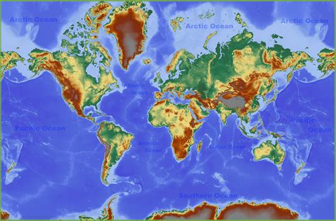 Physical Map Of The World Gambaran