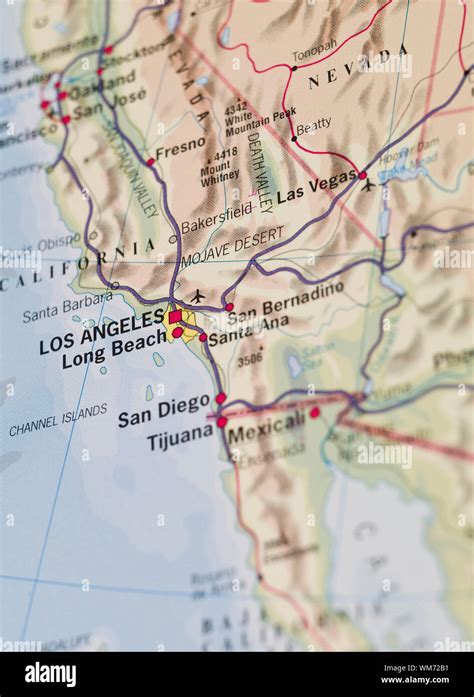 Mapa De Los Ángeles Fotografía De Stock Alamy