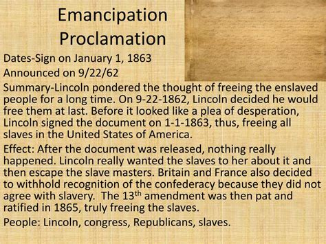 Ppt Emancipation Proclamation Powerpoint Presentation Free Download