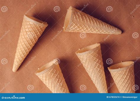 Scaterred Crispy Ice Cream Cone Stack Stock Photo Image Of Crispy