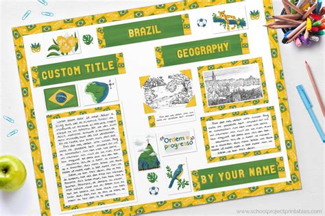 Brazil Project Display Poster Tutorial School Project Printables
