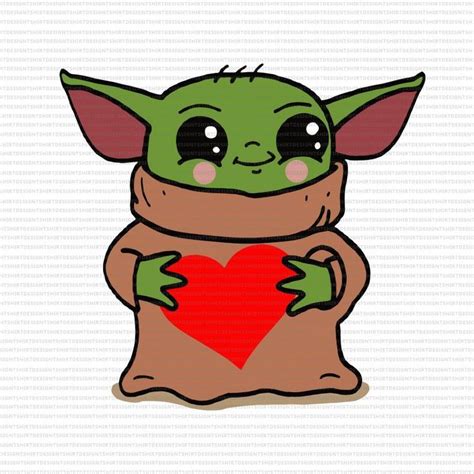 Baby Yoda Valentine Svg Baby Yoda Heart Svg Baby Yoda Heart Png Baby