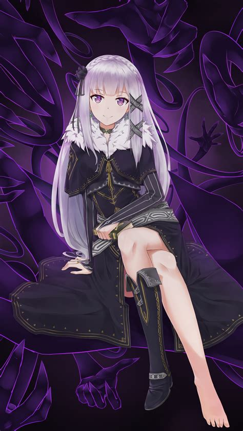Anime Demon Girl With White Hair 1080x1920 Wallpaper