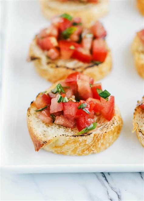 Bruschetta Recipe Toasted Baguette Slices Topped With A Fresh Tomato