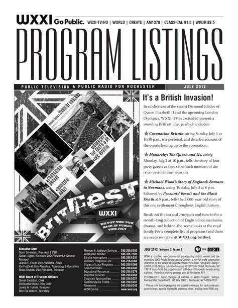Program Listings July 2012 By Wxxi Public Broadcasting Issuu