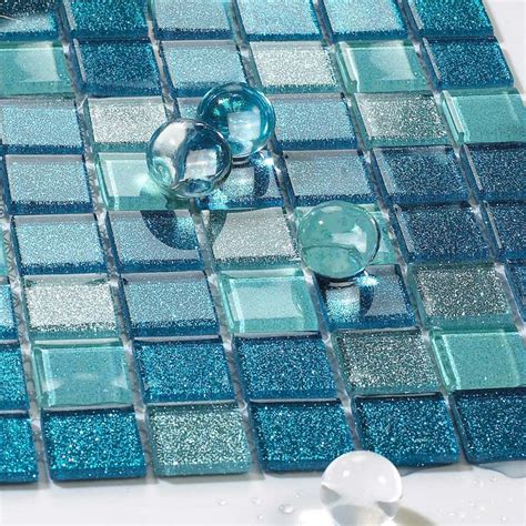 Jetzt die innovation aus bayern entdecken! Blue Glass Tile Bathroom Floor Clear Crystal Mosaic ...