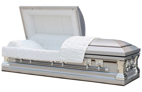 Knight Silver With Solid White Interior Overnight Caskets