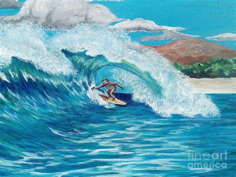 Surfing Sloth Ripcurl Wave 2 Painting By Sonya Allen Pixels