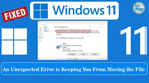How To Fix An Unexpected Error Is Keeping You From Moving The File
