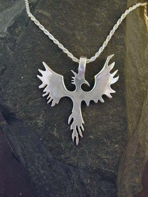 Sterling Silver Phoenix Pendant On A Sterling Silver Chain Etsy