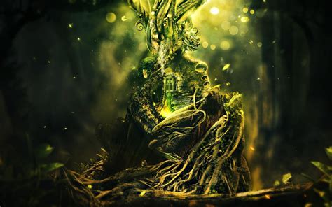 Manipulation Cg Digital Art Artistic Magic Trees Forest Green Tint