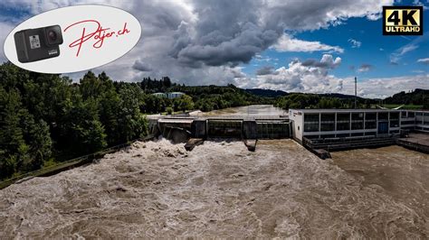 Hochwasser Situation Aare Zwischen Aarberg Und Bielersee Switzerland