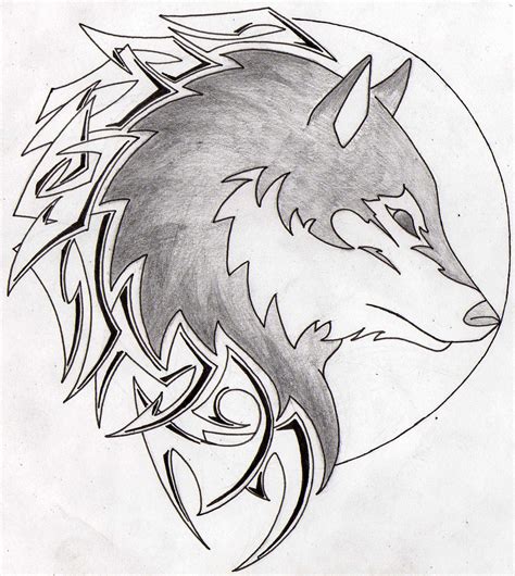 Wolf In A Moon Tribal Tattoo By Aglinskas On Deviantart