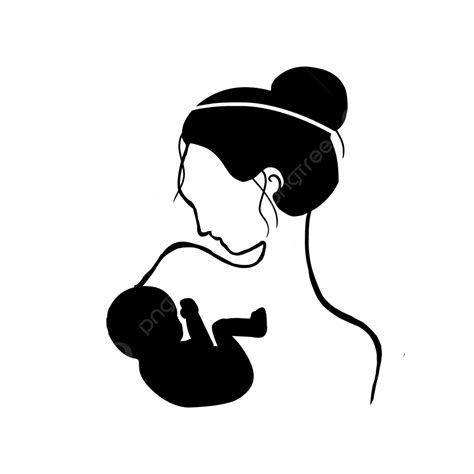 Baby Silhouette Icon Element Baby Mother Pregnant Woman Silhouette