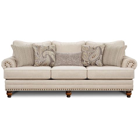 In this video i will show you. Fusion Furniture 2820 2820-KPCarys Doe Cary's Doe Traditional Sofa with Nailhead Trim | Great ...