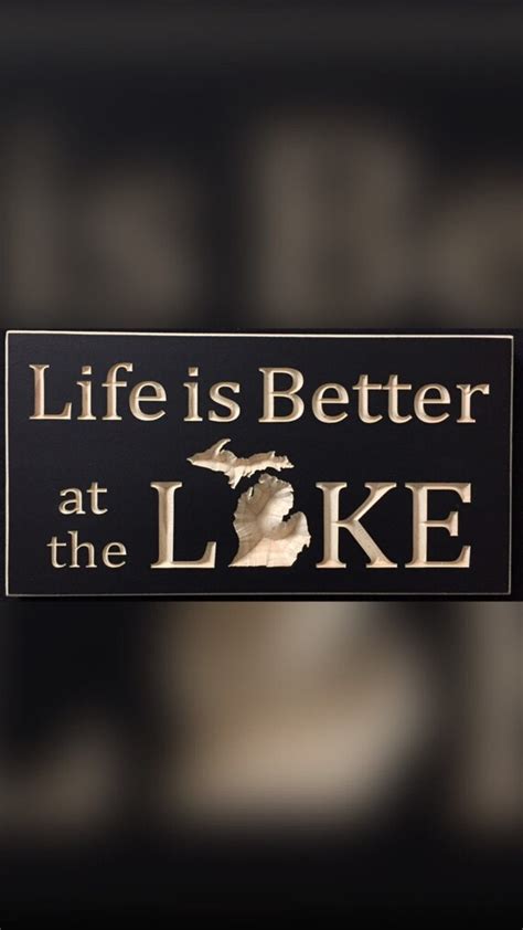Life Is Better At The Lake Lake Michigan Carved Wooden Sign