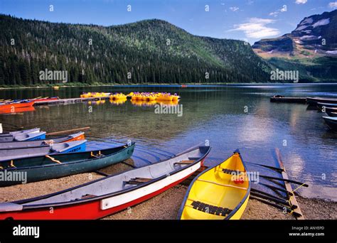 Cameron Lake In Waterton Lakes National Park In Alberta Canada Stock